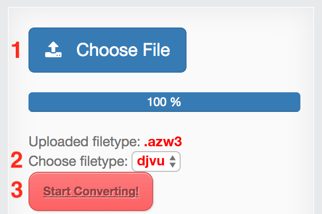 How to convert AZW3 files online to DJVU